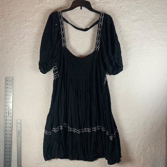 Wishing Waves Women's 2X Black Square‎ Neck Babydoll Swimsuit Cover Up Dress NWT - Picture 9 of 12
